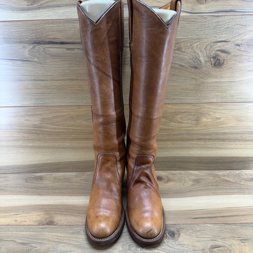 Frye Cognac Tan Leather Knee-High Riding Boots - Picture 7 of 14